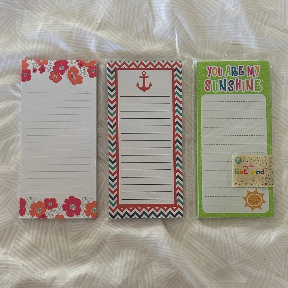 Colorful Notepad Set with Floral and Nautical Designs